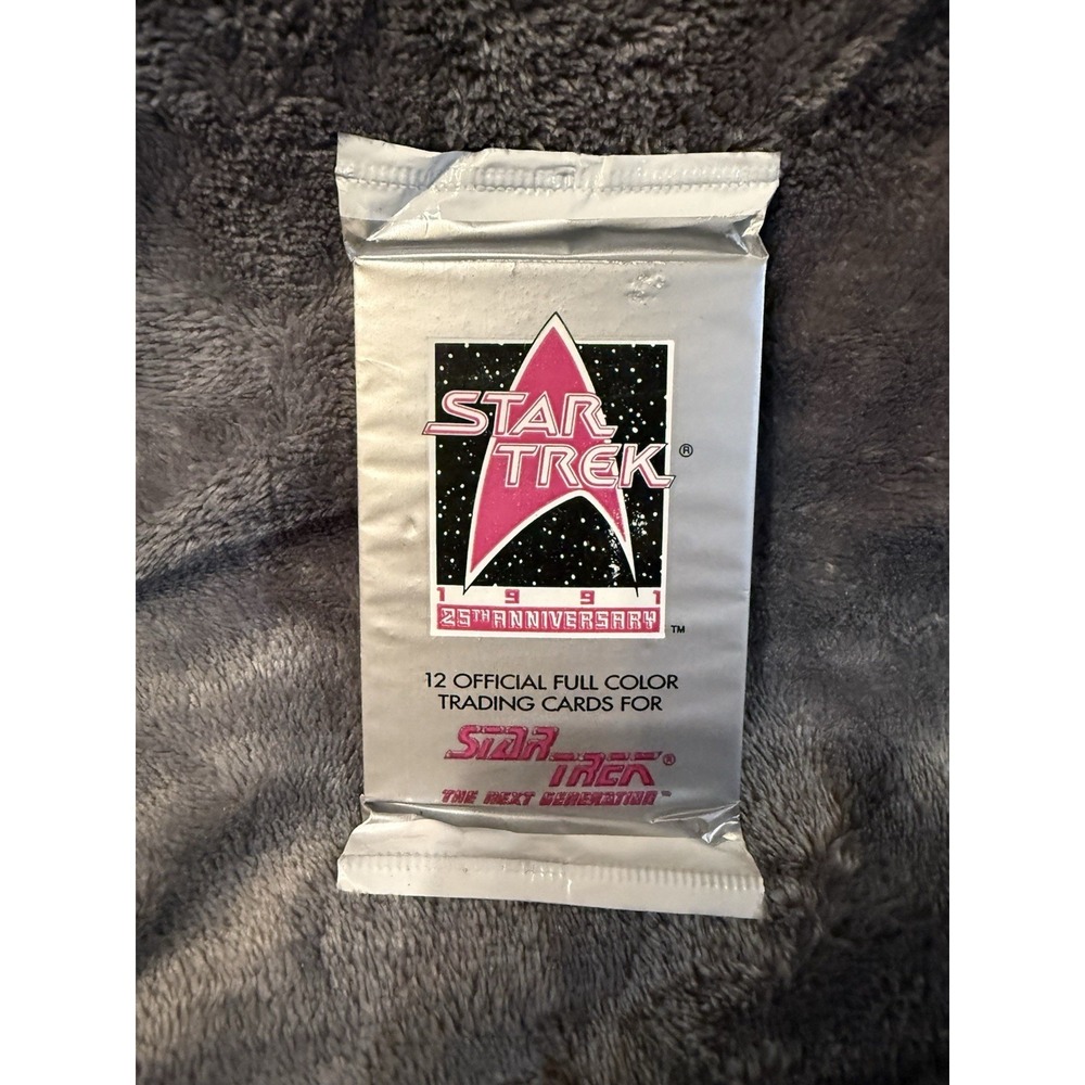 Vintage 90s 1991 Star Trek 25th Anniversary 12 Collector Trading Cards One Pack